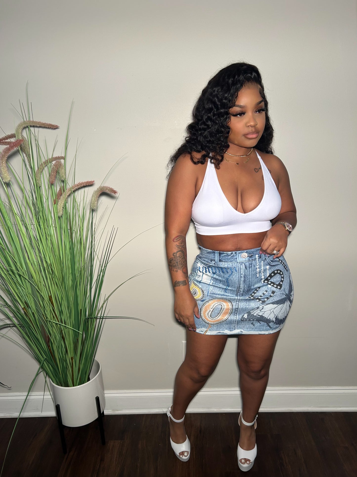 Illusion Denim Skirt