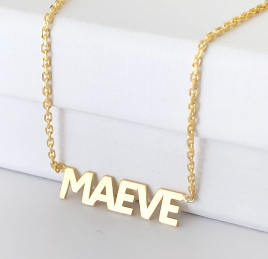 Block Font Name Necklace