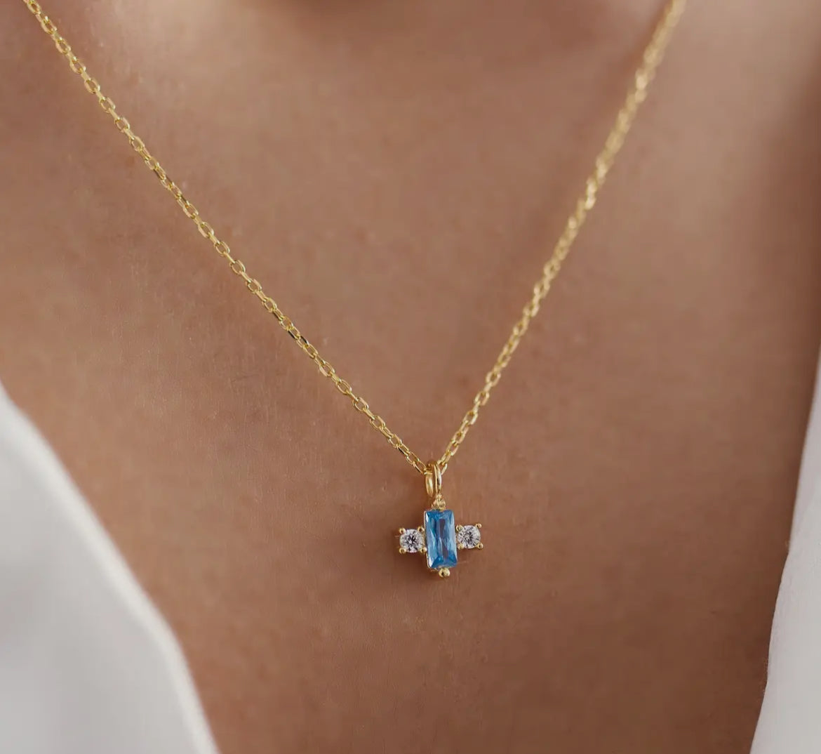 Aqua Pendant Necklace