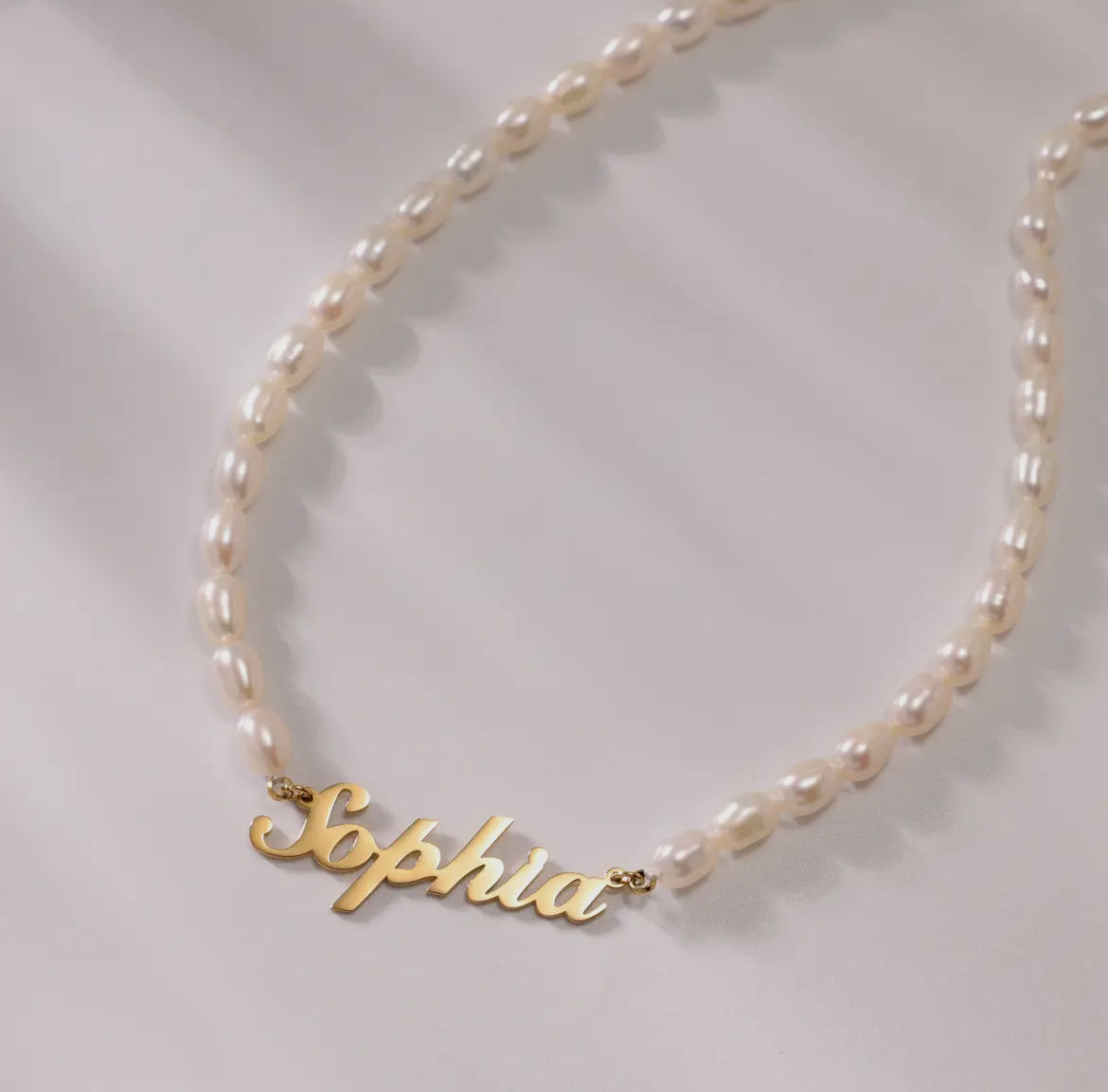 Personalized Pearl Name Necklace